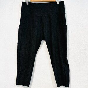 Kirkland Brushed Activewear Pants Black Leggings 21" Inseam Pockets EUC Size XXL